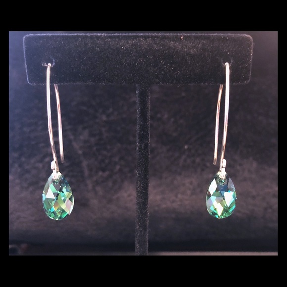 Sterling silver and Swarovski earrings - Picture 1 of 4